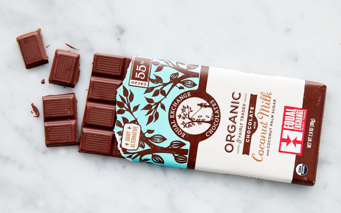 Organic 55 Coconut Milk Chocolate Bar Equal Exchange SF Bay Good